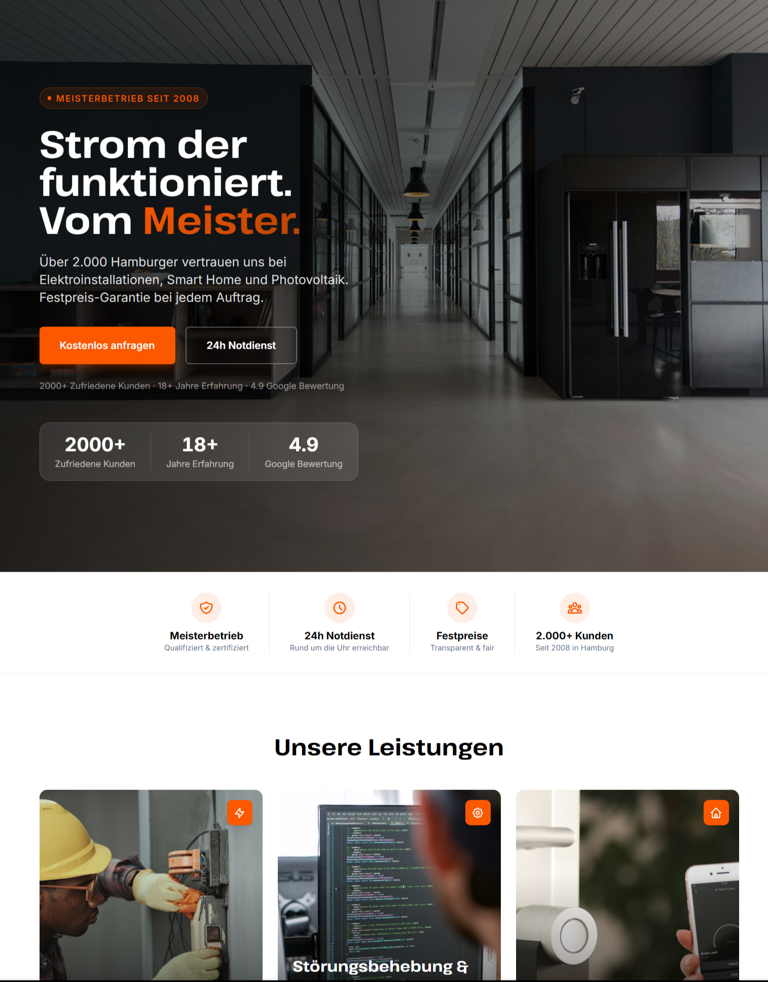 Schmidt Elektrotechnik – Website-Vorschau